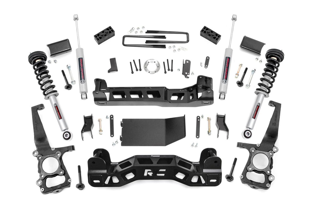 Ford F-150 Suspension Lift Kit - Front + Rear - Rough Country - 4 Inch Lift Kit | N3 Struts - 2014